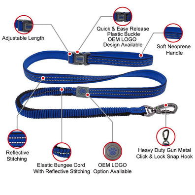DOCO® VARIO Easy Snap™ BUNGEE Leash - 6ft - www.docopet.com